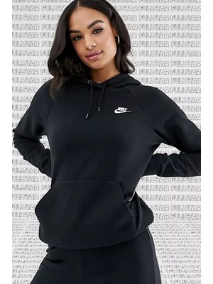 Nike Sportswear Essential Pullover Hoodie Kapüşonlu Sweatshirt Siyah
