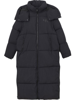 Calvin Klein Jeans Kapüşonlu   Normal Kalıp  Siyah Kadın Şişme Mont J20J220471BEH