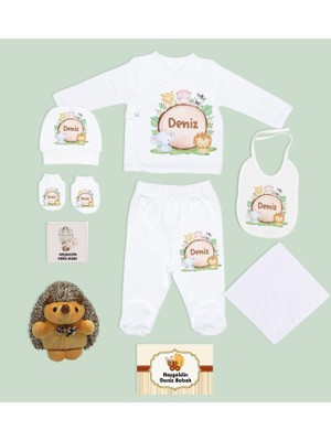 Bk Kids Kişiye Özel Mavi Hastane Çıkışı, Kirpi Pelüş Oyuncak, Yeni Doğan Bebek Giyim Hediyesi, 9 Parça Bebek Hediye Seti-3