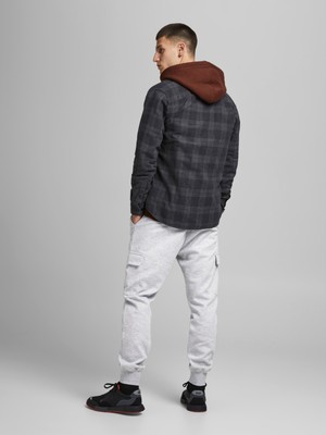 Jack & Jones Lastikli Paça Lastikli Bel Açık Gri-Melanj Erkek Pantolon 12184972