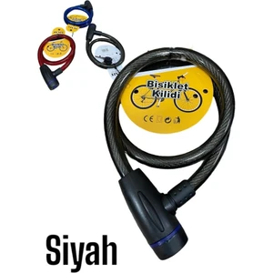 Anahtarlı Bisiklet Motosiklet Kilidi 65 cm Uzunluk 1,8 cm Kalınlık Çelik Materyal