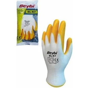 Abnturk Poşetli İşçi Eldiven No: 9L-10XL Sarı Beyaz