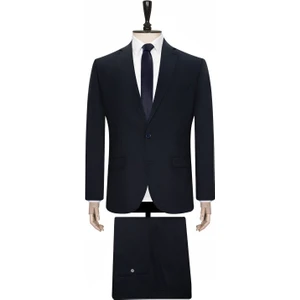 Rahat Kalıp 6 Drop Düz Siyah Takım Elbise