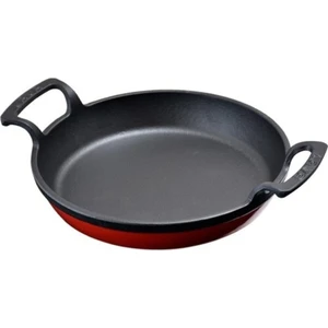 24 cm Kırmızı Döküm Sahan Tava Metal Kulplu Mangal Tadında