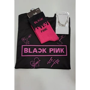 GC GÖKHAN CLUB Blackpink Unisex T-Shirt Çorap Kolye Kombin