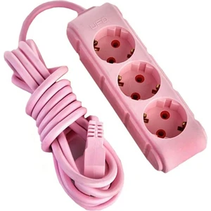 Ufo Pembe Renkli 3'lü Grup Priz - 3 Metre
