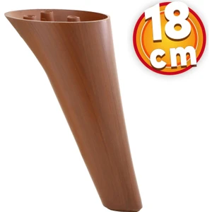 Lüks Mobilya Kanepe Sehpa Tv Ünitesi Koltuk Ayağı 18 cm Kahverengi Ahşap Desenli Baza Ayak