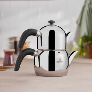 Karaca Edge Mini İndüksiyon Tabanlı Çaydanlık Takımı Siyah