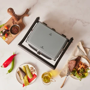 Gastro Grill Glass Premium 2400W Tost ve Izgara Makinesi Antrasit