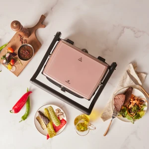 Gastro Grill Glass Premium 2400W Tost ve Izgara Makinesi Rosegold