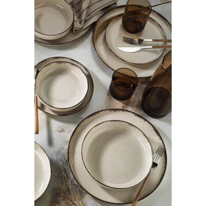 Kütahya Porselen Moderna 16 Parça 4 Kişilik Yemek Takımı-Tarçın