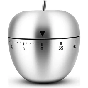 La Vie Design Taşınabilir Metalik Gri Apple Paslanmaz Kararmaz Çelik Mekanik 60 Dakika Timer Zamanlayıcı Saat