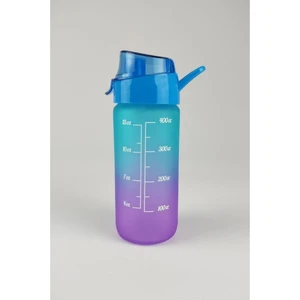 500 ml Çift Renk Ölçü Baskılı Motivasyon Cam Su Şişesi Mavi – 11808-160