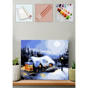Beyaz Çatı Sayılarla Boyama Seti 40 x 50 cm