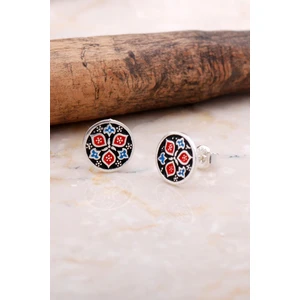 Sümer Telkari Anadolu Motifli Elişi Gümüş Taşsız Mineli Küpe 6036