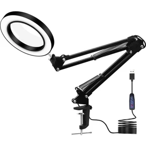 B Baosity USB 5x Büyüteçli Cam Kelepleme Taban ile Büyük Masa LED Lambası (Yurt Dışından)