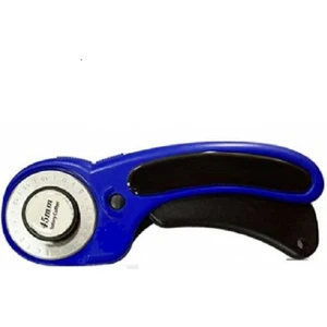 Kırkyama Patchwork Home 45MM Patchwork Kırkyama Kumaş, Deri Kesici, Elişi. El Aleti Mavi Döner Makas Bıçak + 5 Adet Yedek Bıçak