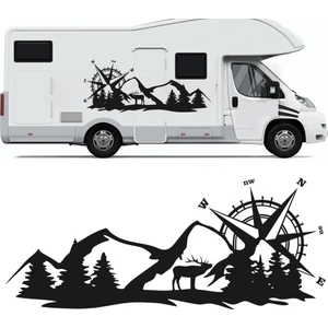 Melek Pazarı Geyik Pusula Dağ Kamp Karavan Off Road Oto STICKER-S1745