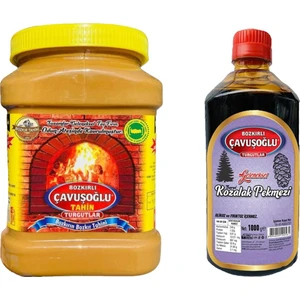 Tahin Kepeksiz 930 gr + Çavuşoğlu Kozalak Pekmezi 1000 gr