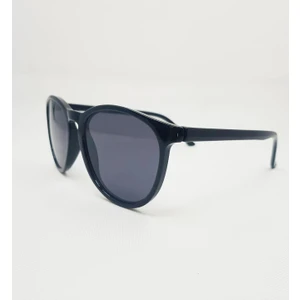 Unisex  Yuvarlak Siyah Çerçeve Füme Cam  Güneş Gözlüğü 1015 01 55-17-140