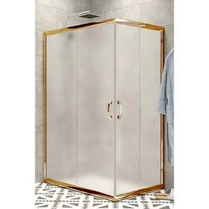 Duşakabin Kare Altın Profil 5mm Buzlu Cam Yükseklik 190 cm