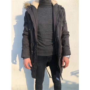 Blues Moda Staff Vip Fermuar ve Cep Detaylı Exculusive Mont Kaban Çıkarılabilir Kapüşonlu