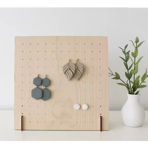Marwin Craft Küpe Organizer Küpe Tutucu Küpe  Standı Ahşap Organizer Kare Orta Boy