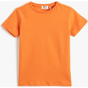 Basic Kısa Kollu Tişört Bisiklet Yaka Pamuklu