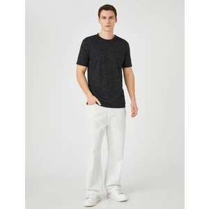 Basic Tişört Bisiklet Yaka Kısa Kollu Dar Kesim