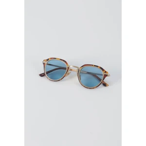 Sonic Leopar Çerçeve Güneş Gözlüğü - Şeffaf Mavi Cam