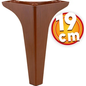 Lüks Mobilya Kanepe Sehpa Tv Ünitesi Koltuk Ayağı 19 cm Ahşap Desenli Kahverengi Baza Ayak