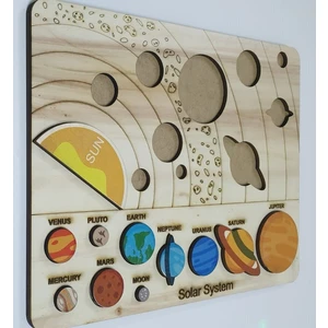 Ahşap Montessori Solar Sistem Gezegenler Yapbozu