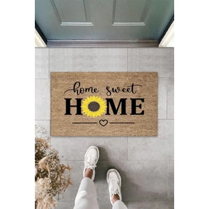 Diji Baby Bej Kapı Önü Paspası Home Sweet Home Papatyalı Desen  K-3342