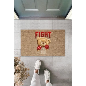 Diji Baby Bej Kapı Önü Paspası Fight For You Ayıcık Desen  K-3321