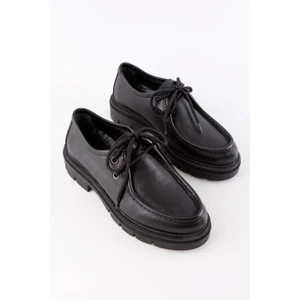 Isabella Siyah Hakiki Deri Kadın Loafer Ayakkabı