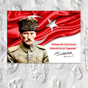 Morfil Sanat Atölyesi Atatürk Mustafa Kemal Makam Panosu Kanvas Tablo