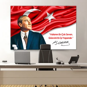 Morfil Sanat Atölyesi Atatürk Mustafa Kemal Makam Panosu Kanvas Tablo Resmi Kurumlar Okullar (8farklı Ölçü)
