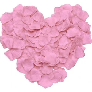 Pembe Renkli Gül Yaprağı Şekilli Kumaş Konfeti 144 Lü 1 Paket