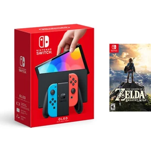 Switch OLED Yeni Nesil Konsol 64GB + The Legend Of Zelda Breath Of The Wild Oyunlu Bundle