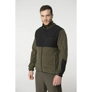 Pana Tam Fermuarlı Parçalı Erkek Polar Sweatshirt Yeşil 2ASPNA110562VL
