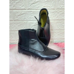 Mest Grd Kalın Hakiki Deri Fermuarlı Lastikli Içi Miflonlu