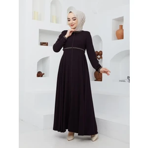 KMK Kombin Yazlık Mevlana Model Kadın Kloş Ferace Pardesü Desenli Uzun Elbise