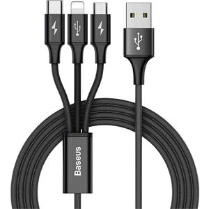 Rapid Series 3 In 1 Type-C + Lightning + Micro USB Kablo Hızlı Şarj Kablosu