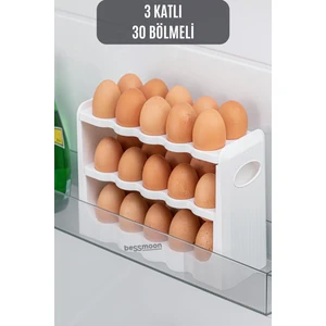 30 Bölmeli 3 Katlı Dönerli Raf Yumurtalık , Yumurta Saklama Kabı