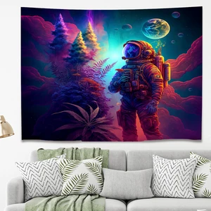 Yeşil Erik Astronot Uzay Duvar Örtüsü Duvar Halısı Duvar Sanatı Duvar Dekorasyonu