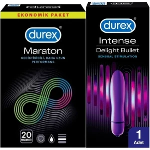 Maraton  Prezervatif 20 Adet + Durex Intense Vibe Delight Bullet