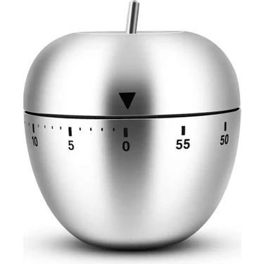 La Vie Design Taşınabilir Metalik Gri Apple Paslanmaz Kararmaz Çelik Mekanik 60 Dakika Timer