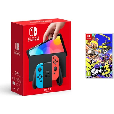 Nintendo Switch OLED Yeni Nesil Konsol 64GB + Splatoon 3 Oyunlu