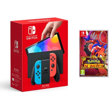 Nintendo Switch OLED Yeni Nesil Konsol 64GB + Pokemon Scarlet Oyunlu