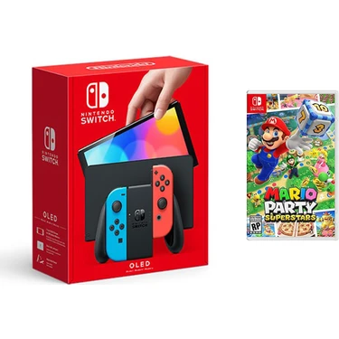 Nintendo Switch OLED Yeni Nesil Konsol 64GB + Mario Party Superstars Oyunlu